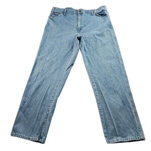 Dickies Carpenter Jeans Mens 40x32 Blue Denim Workwear Boho Relaxed Fit Wide Leg
